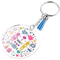 24Sets DIY Round Transparent Acrylic Keychain